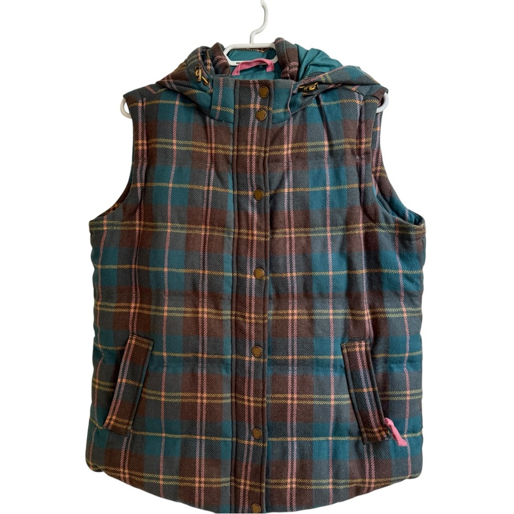 Boden Plaid Hooded Vest